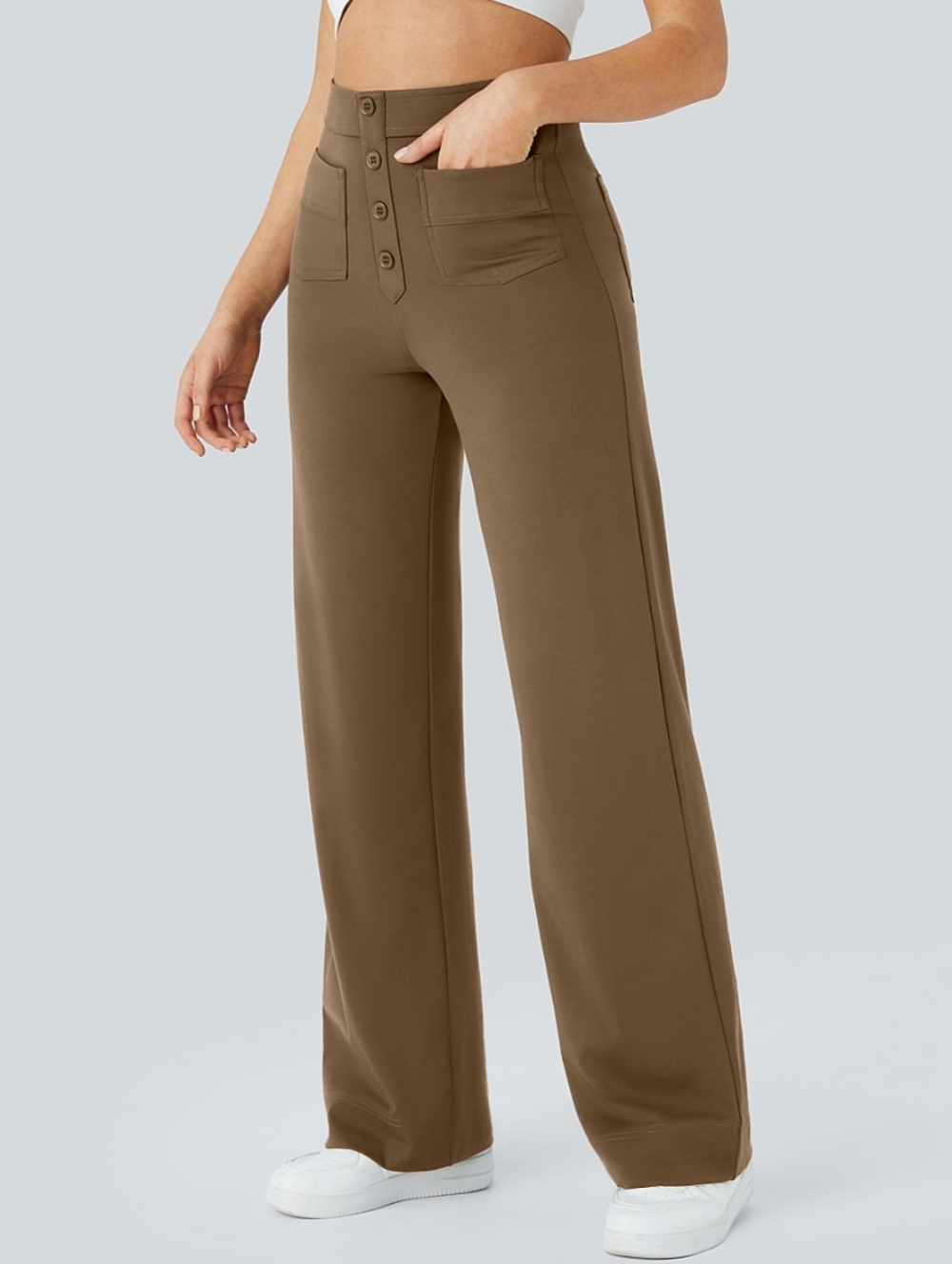 Halara DayStretch High Waist Pockets Straight Leg Casual Stretch Pant Small-Tall